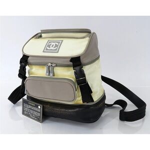 CHANEL Cream and Black Men's Backpack Unisex